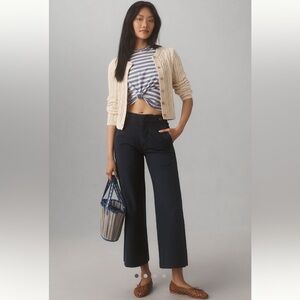 Pilcro Crop Wide-Leg Chino Pants